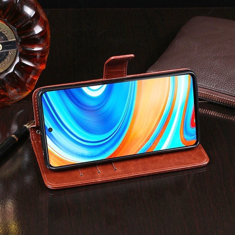Redmi Note 9S Magnetic Slim PU Leather Wallet Flip Stand Protective Phone Case back Cover