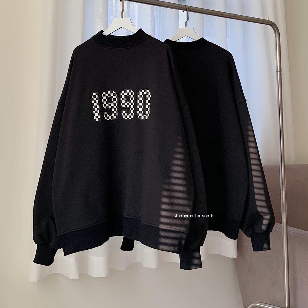 Áo hoodie nỉ dài tay nam nữ form rộng trơn basic 1990 Áo sweater nữ ulzzang  Freeship  Sale