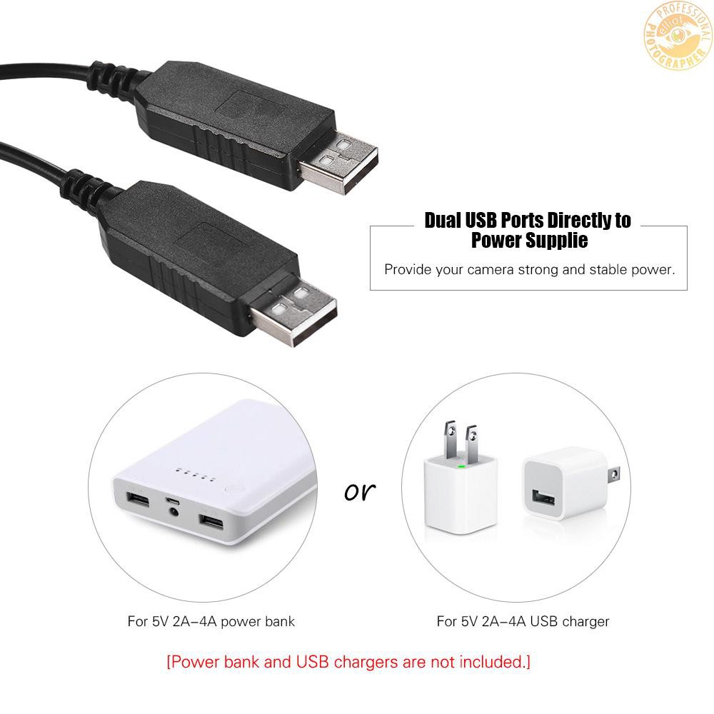 Pin Adpater Hai Cổng Usb Adpater Dr-e6 Dc Thay Thế Lp-e6 Cho Canon Eos 5d Mark Ii 5d Mark Iii 5d Mark Iii, 5d Mark Iii, 5d Mark 6d 7d Ii, 6 Ii ,d