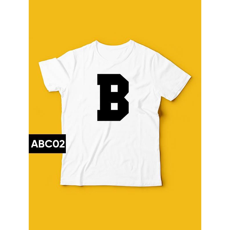 Áo thun nữ đẹp form rộng Hàn Quốc in bảng chữ cái chữ B ( Trắng )