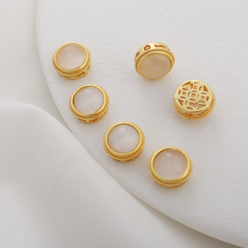 Chuỗi Hạt Ngọc Bích Màu Vàng 18k Dùng Làm Trang Sức Thủ Công diy