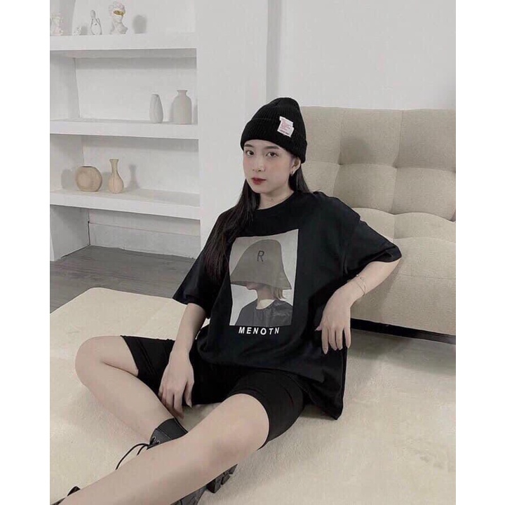 [ HÓT ] 1 Set Áo Thun Nam Nữ Tay Lỡ In Hình Cô Gái MENOTN Form Rộng Unisex- Zadola fashion
