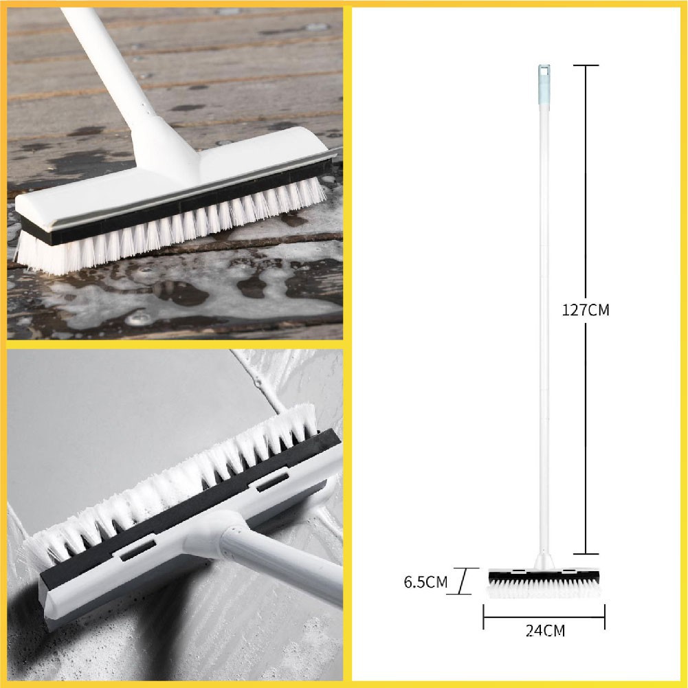 Cây chà sàn nhà tắm cán dài chổi gạt nước cọ rửa 2 đầu xoay 45 độ dễ dàng điều chỉnh độ dài