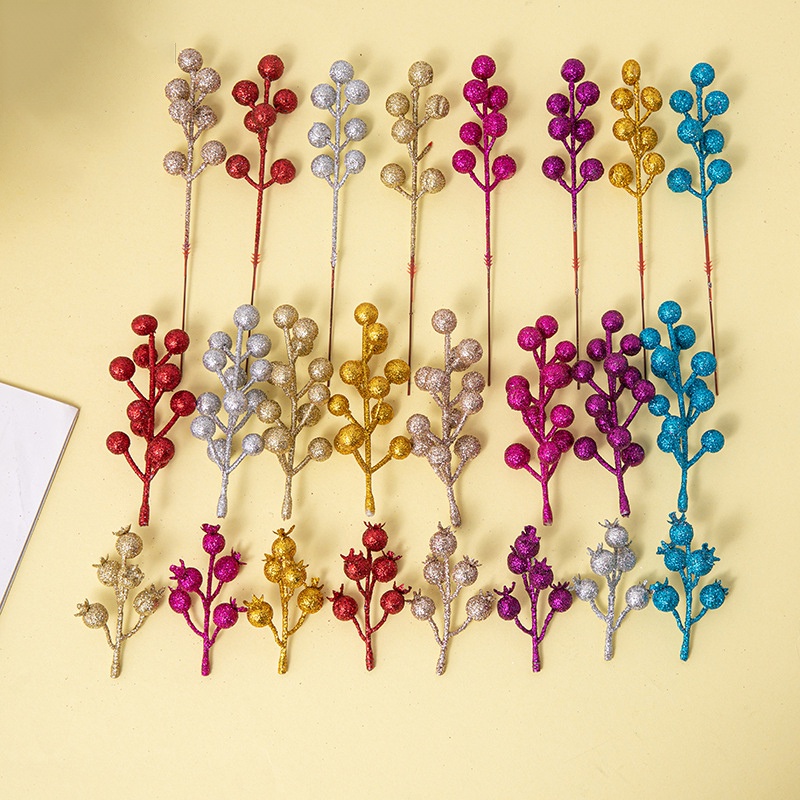 Nhánh Berry Đỏ Lấp Lánh Dùng Trang Trí Tiệc Cưới / Giáng Sinh DIY