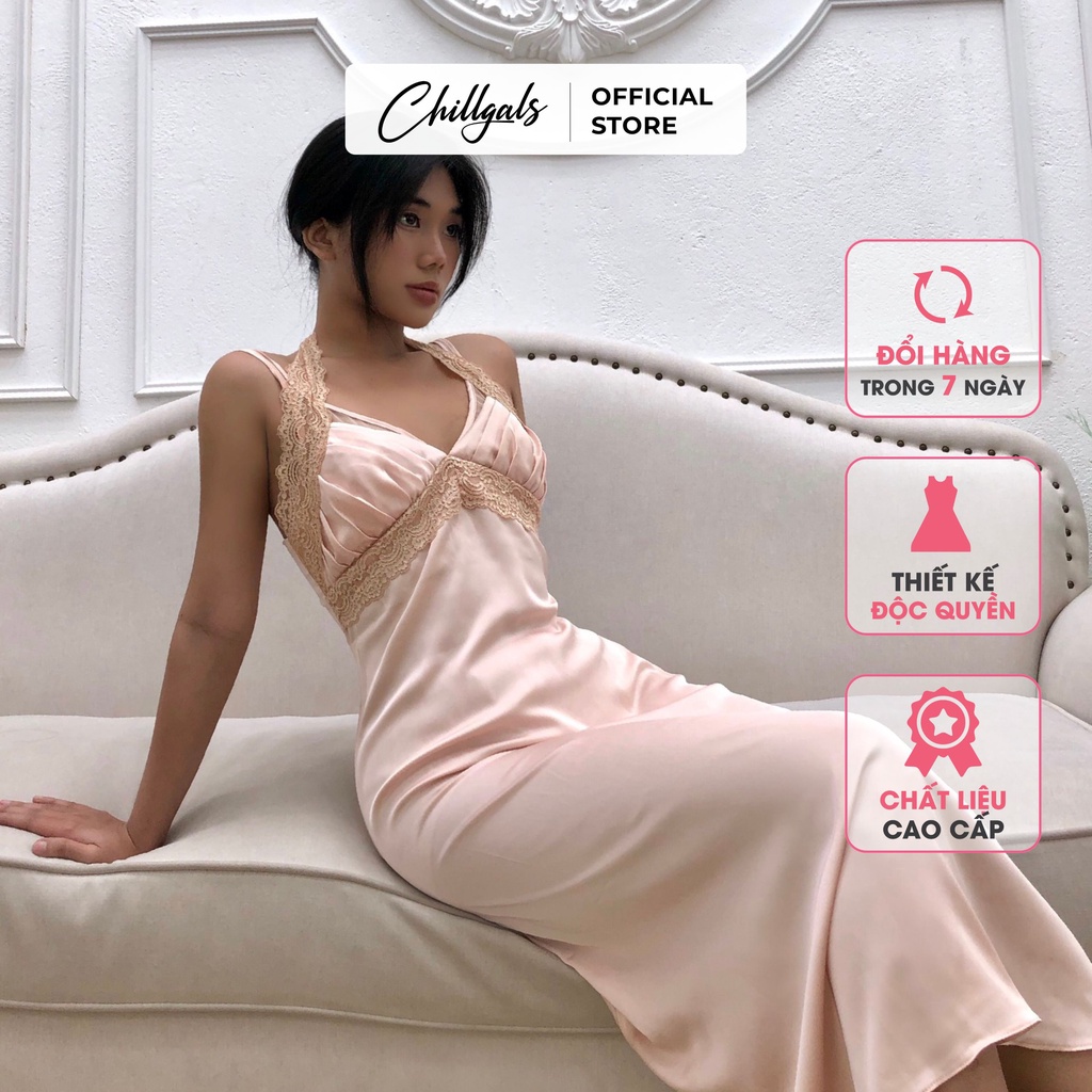 Váy ngủ ren qua cổ Chillgals