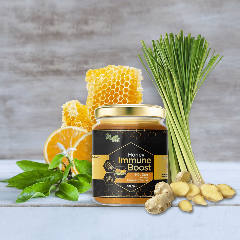 Mật ong Immuneboost chiết xuất Cam Gừng Sả 60g HeVieFood