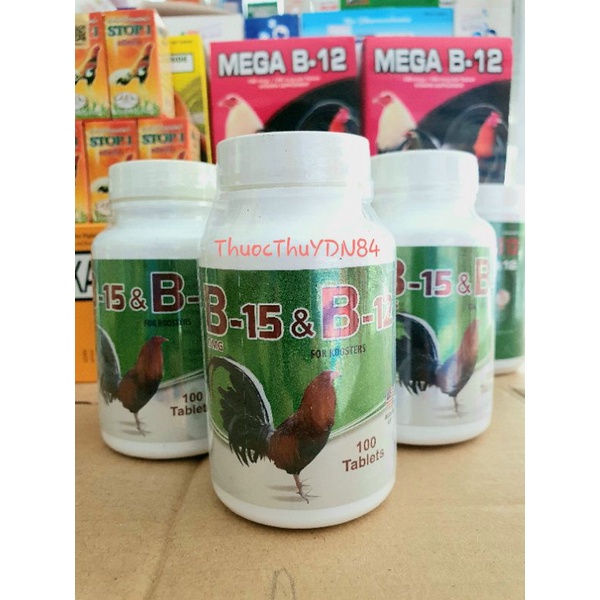 Dinh dưỡng nuôi gà đá cao cấp vitamin B12 B15 hộp 100 viên