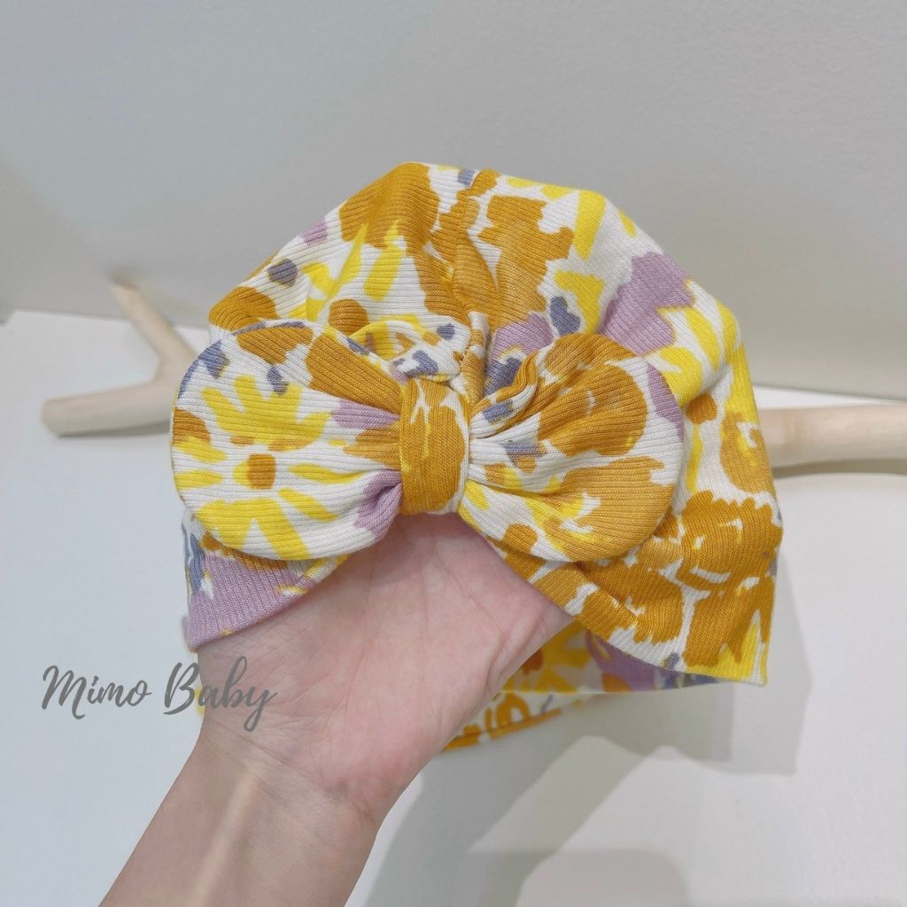 Mũ turban vải cotton co dãn họa tiết sắc màu xinh xắn cho bé gái MTB168 Mimo baby