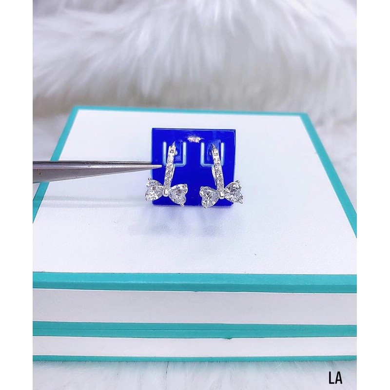 Bông tai nơ cực xinh bạc ta cho nữ