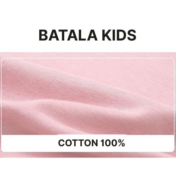 Áo phông trẻ em 100% cotton BATALA KIDS, áo thun cho bé trai và bé gái kiểu dáng thụng Hàn Quốc từ 1-7 tuổi GAU4M
