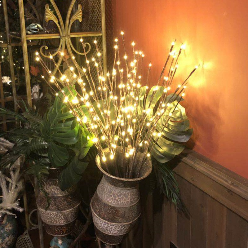Bộ 20 Đèn Trang Trí Bình Bông, Hoa Giả Nhiều Màu LED
