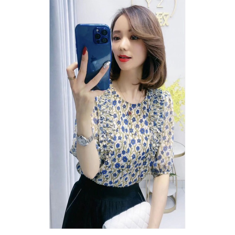 Áo Sơ Mi Chiffon Tay Lửng Thời Trang Mùa Hè Dành Cho Nữ