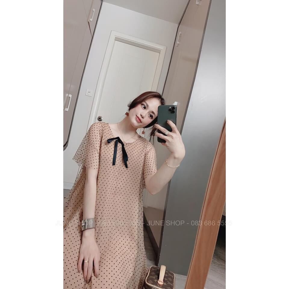 Váy bi nhỏ nơ ngực dáng xuông | BigBuy360 - bigbuy360.vn