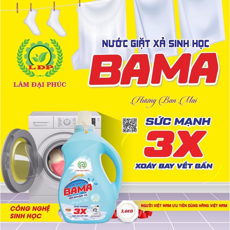 Nước Giặt Sinh Học BAMA Lâm Đại Phúc 3,6kg