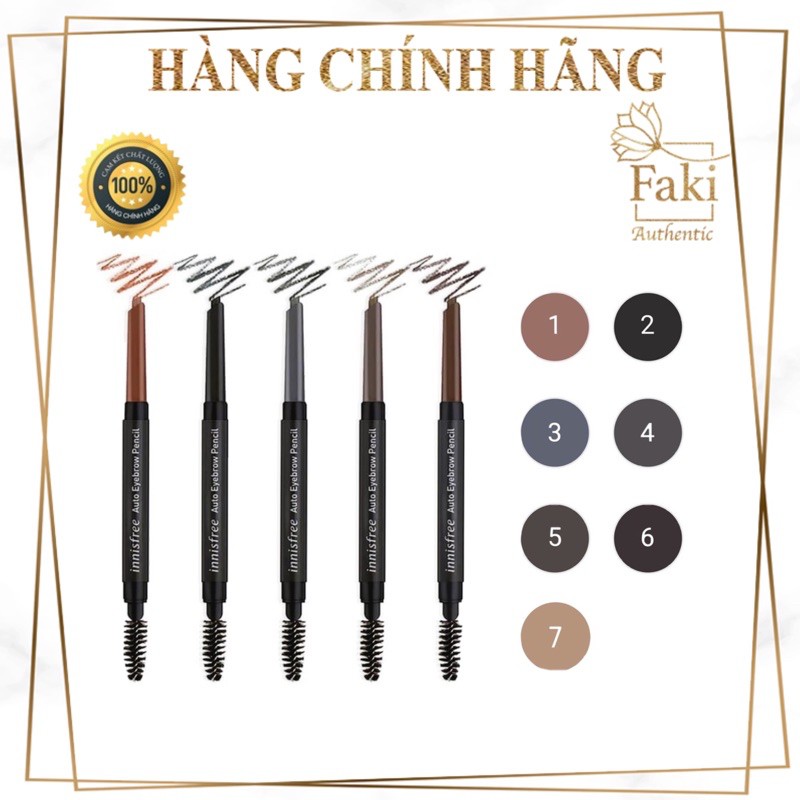 Chì kẻ mày Innisfree Auto Eyebrow Pencil 2 đầu