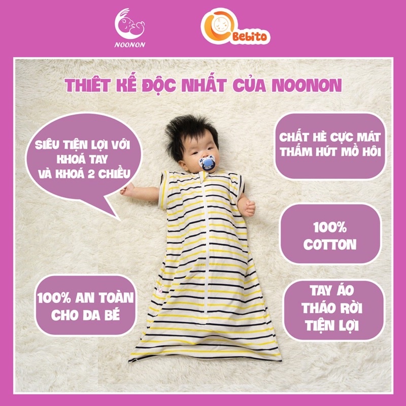 Túi Ngủ Mùa Hè Cho Bé  𝐓𝐇𝐀́𝐎 𝐓𝐀𝐘  Túi Ngủ Trẻ Em  - Nhộng Chún Giúp Bé Ngủ Ngon - TNTT01