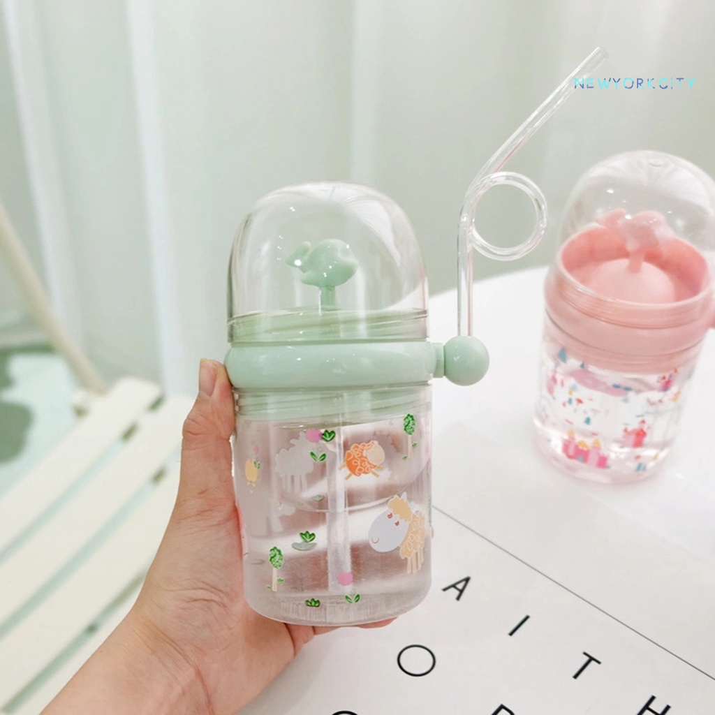 Bình Nước 250ML Có Ống Hút Hình Cá Voi Hoạt Hình Sáng Tạo