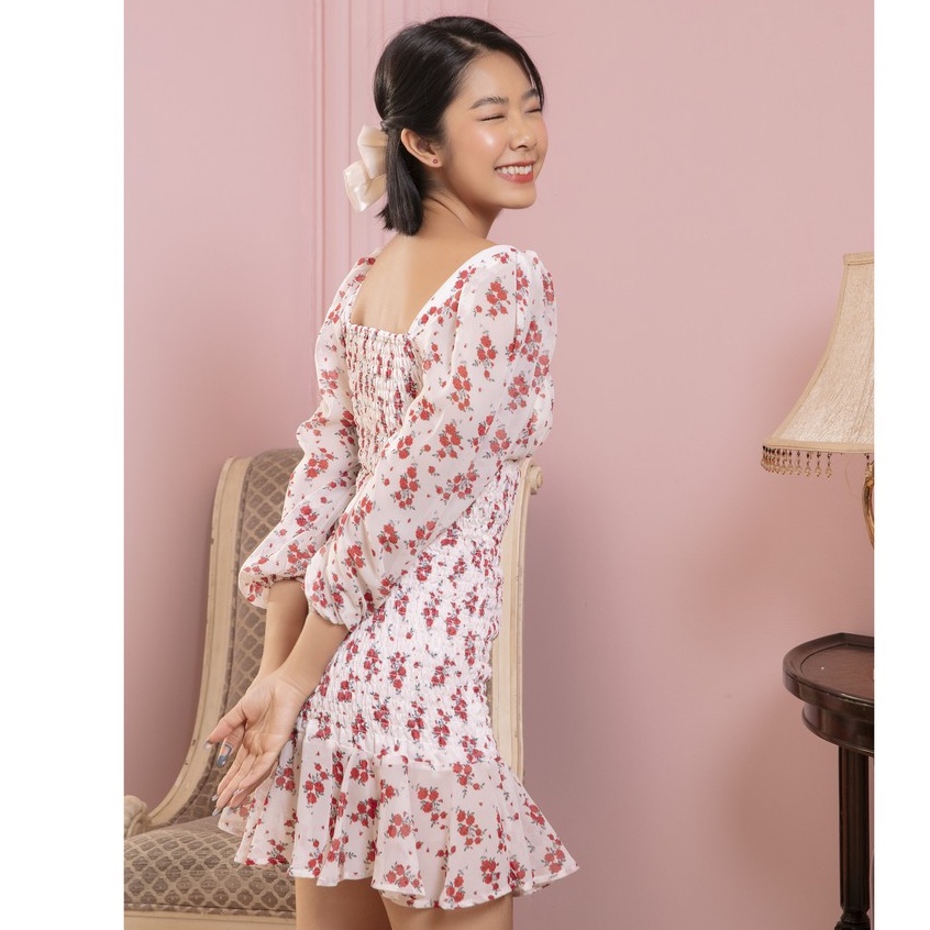 [Miều] Đầm tay dài hoạ tiết hoa Ella Dress