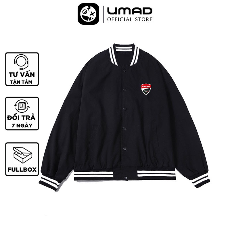 Áo khoác Bomber UMAD Unisex Racing Boy Biker DUCATI tay dài vải nỉ cotton form rộng cực chất cá tính cool ngầu FULL BOX