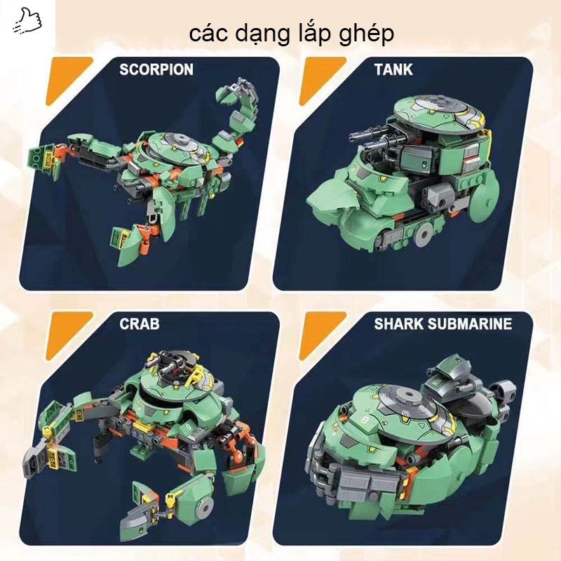 Đồ Chơi Lắp Ráp Kiểu LEGO Robot Overwatch Wrecking Ball 12in1 Model 50028 Với 233 Mảnh Ghép