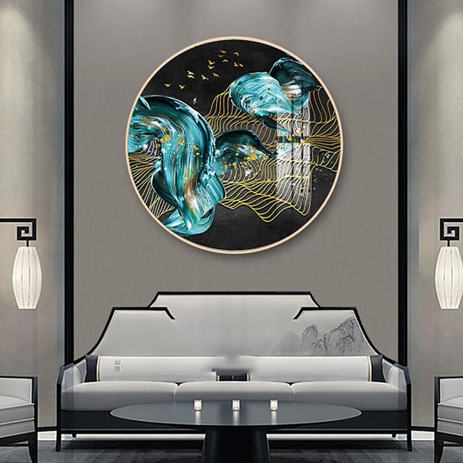 Tranh Tròn Tráng Gương Treo Tường 3D - Nghệ Thuật Trừu Tượng 4 TƯỜNG VIP