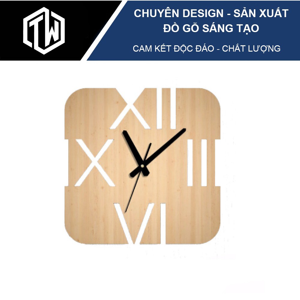 Đồng hồ Gỗ Treo Tường TiTi Wood TWC5 Vintage Decor cao cấp