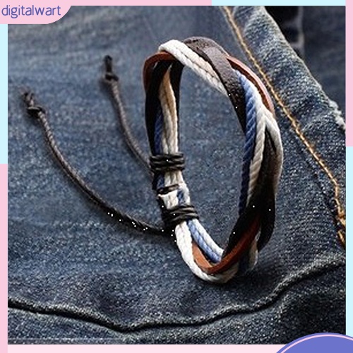 Vòng Tay Bện Dây Giả Da Thời Trang Unisex