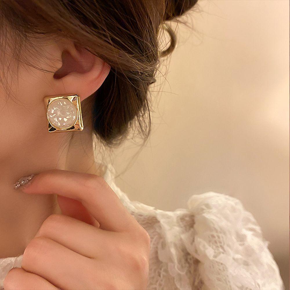 Đôi Khuyên Tai Dài Bản Vuông / Tròn / Tam Giác Thời Trang Cho Nữ