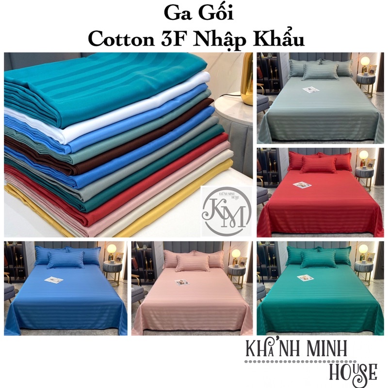 GA GỐI COTTON 3F (kẻ khách sạn) nhập khẩu