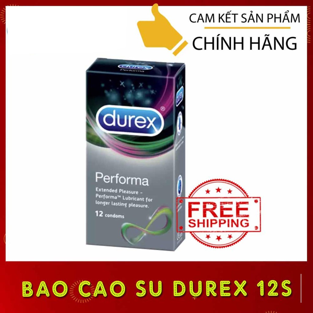 [Chính Hãng-CHE TÊN] Bao Cao Su DUREX PERFOMA - Gây Tê Kéo Dài Thời Gian - Hộp 12 CHIẾC