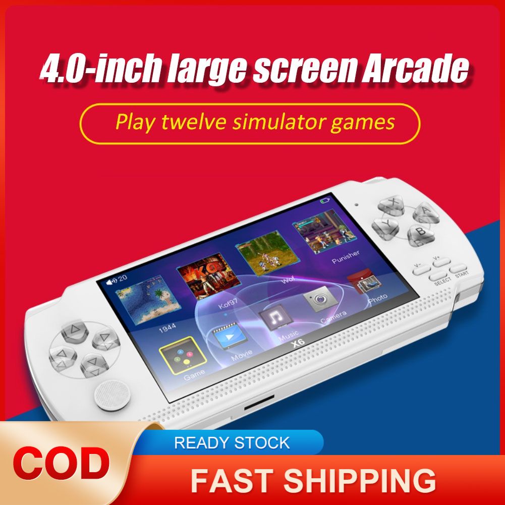 4.0 inch 8GB Chơi Game Cầm Tay Giao Diện Điều Khiển Được Xây Dựng trong 1500 Trò Chơi cho Nhiều mô phỏng X6 Retro Video Trò Chơi Giao Diện Điều Khiển MP3/MP4/EBook TV OUT Chơi Game Cầm Tay Thiết Bị Nghe Nhạc