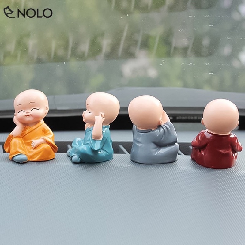 Bộ 4 tượng chú tiểu 4 không để Tapo xe ô tô