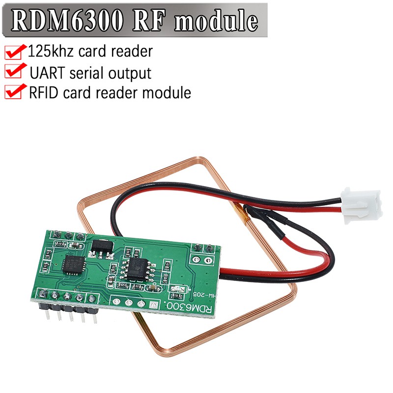 Mô đun đọc thẻ 125Khz EM4100 RFID RDM6300 (RDM630) cho Arduino 125Khz RFID RDM6300 UART