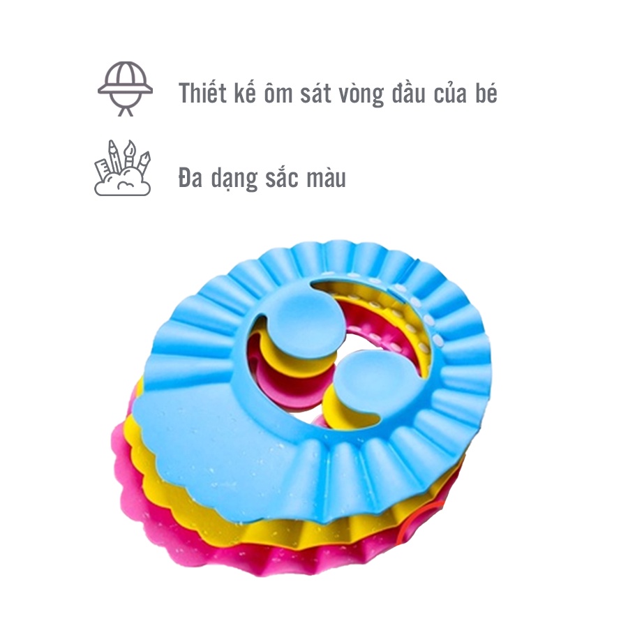 Mũ gội đầu chắn nước, bảo vệ tai cho bé Mamamy