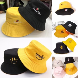 Mũ BUCKET 2 mặt HOT TREND , NÓN 2 Màu , 2 mặt , Smile , dâu tây người lớn