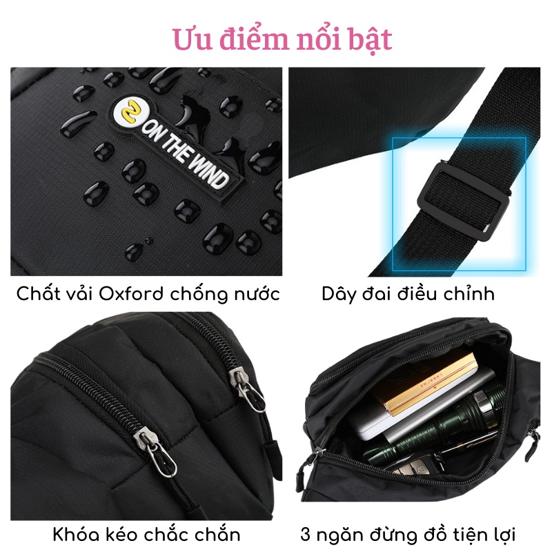 Túi đeo chéo hông bụng nam nữ chạy bộ thể thao dã ngoại nhiều ngăn cực kỳ tiện dụng Mely Fashion TV02