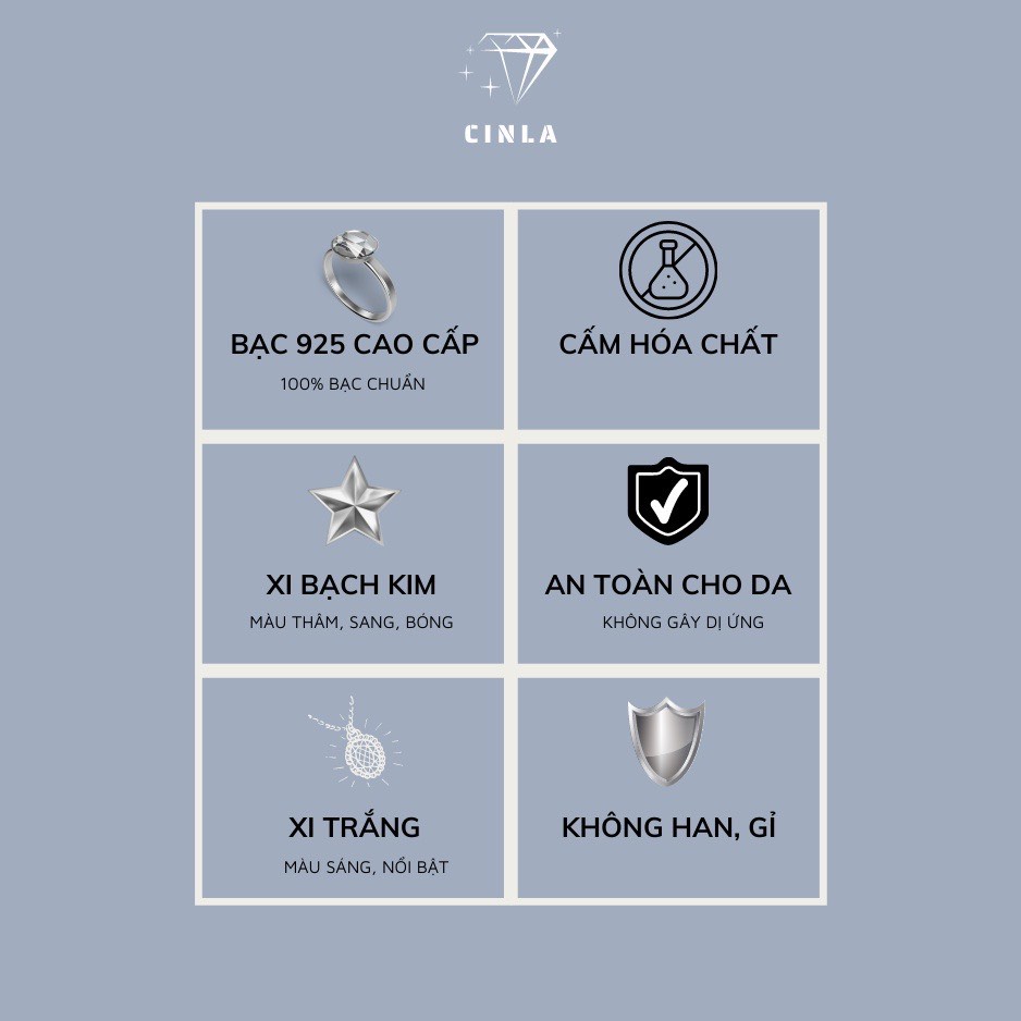 Nhẫn nữ bạc 925 cao cấp đẹp free size chính hãng không gỉ trang sức CINLA N010