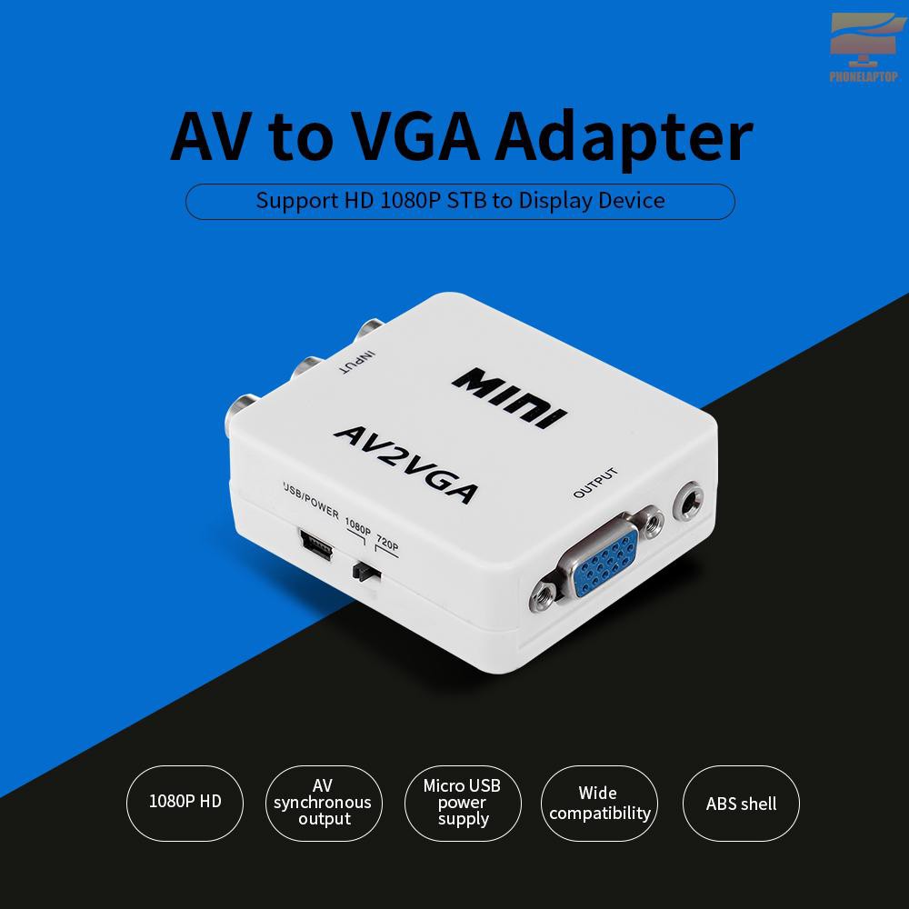 Bộ chuyển đổi Ptp Av sang Vga 1080p Hd Mini Vga chất lượng cao