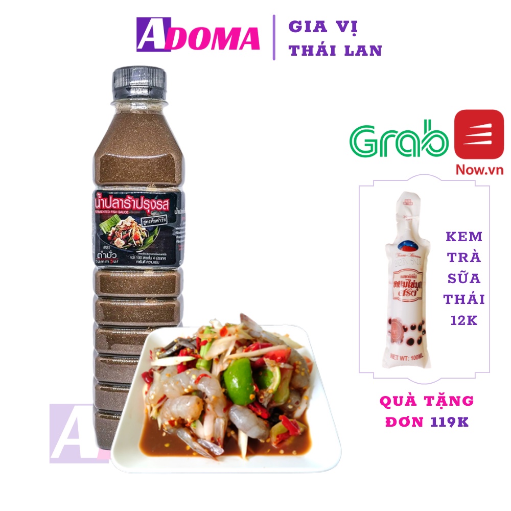[Mẫu mới] Mắm Trộn Gỏi Đu Đủ Somtum 500ml Thái Lan Ba Khía ADOMA- Sốt trộn nộm đu đủ Tum Mour น้ำปลาร้าตำมั่ว