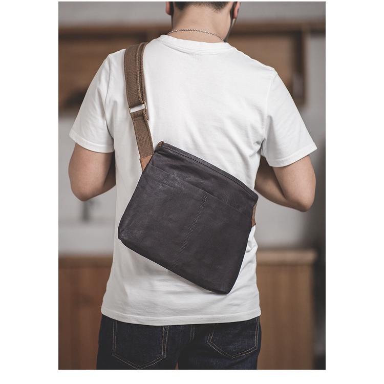 Túi đeo chéo MADEN vải canvas phong cách cổ điển thời trang mùa hè
