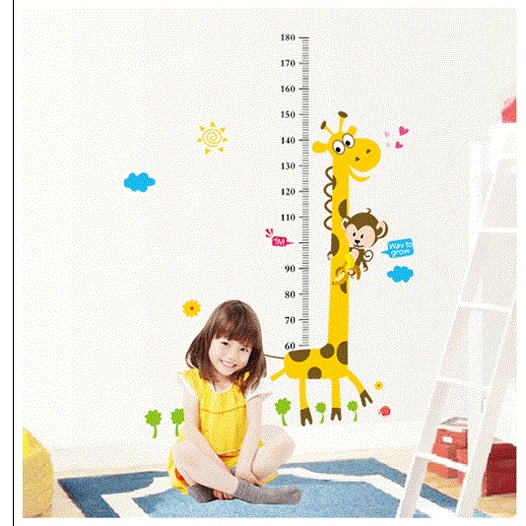 Decal dán tường, tranh dán tường đo chiều cao cho bé, tranh dán phòng ngủ, lớp học AY7178