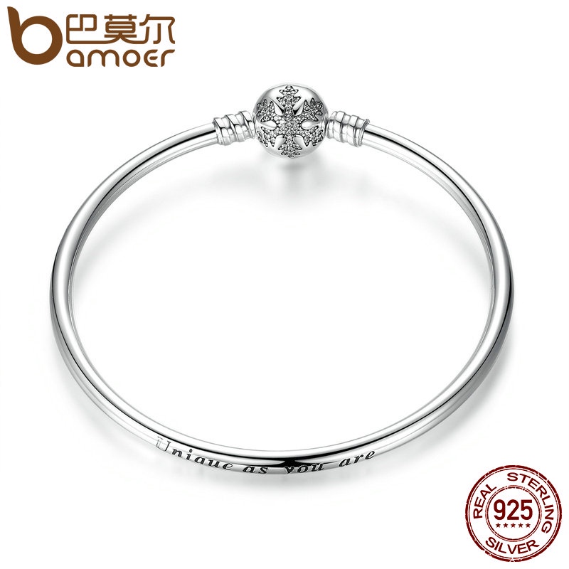 Vòng tay Bamoer chất liệu bạc 925 mặt hình mắt quỷ ngôi sao/bông tuyết thời trang cho nữ