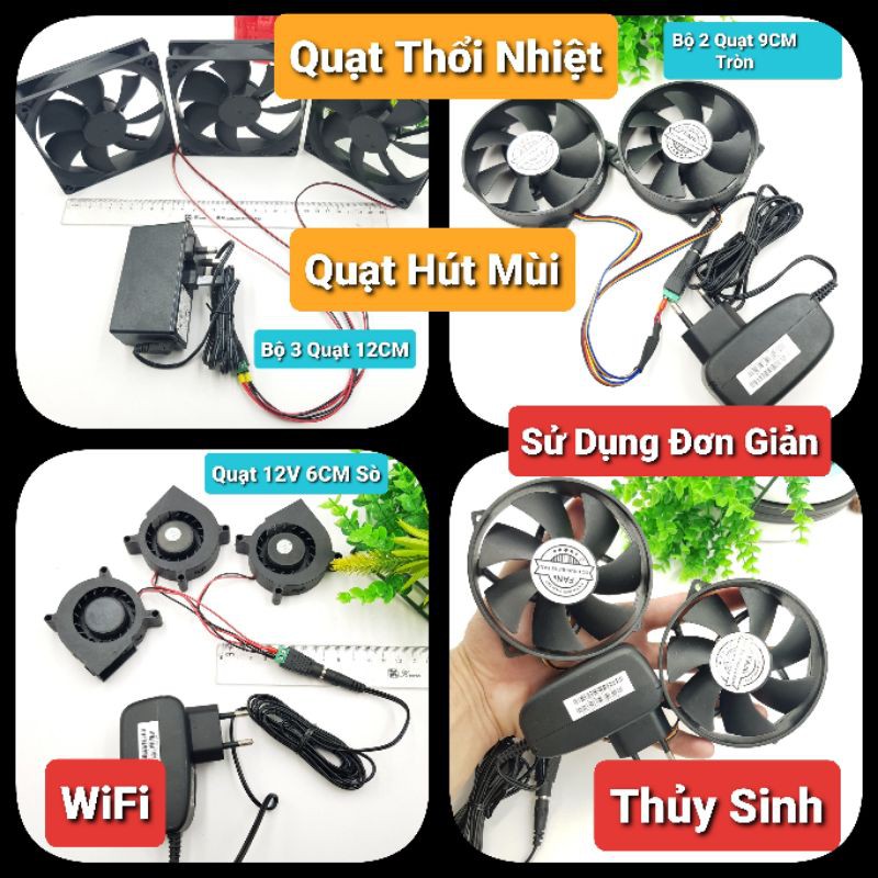 Bộ Quạt Hút Mùi, Tản Nhiệt, Quạt Máy 12V Cho Máy Tính, Thú Cưng, Bể Cá