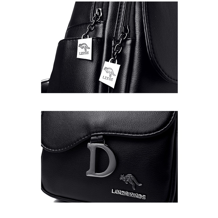 Ba Lô Chuwanglin Chất Liệu Da Sức Chứa Lớn Chống Trộm Cho Nữ