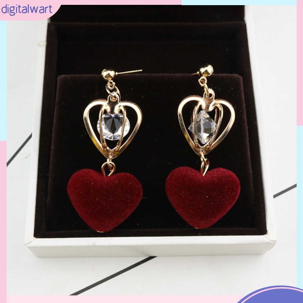 Bông Tai Hình Vương Miện / Trái Tim Đính Đá Thời Trang Dành Cho Nữ