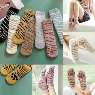 Tất Cotton In Hình Chân Mèo Đáng Yêu Cho Nữ