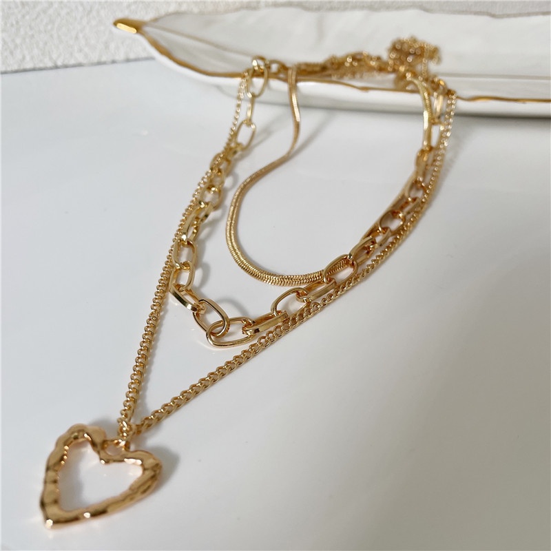 Vòng cổ Nhiều Lớp Hình Trái Tim Nghệ Thuật Cho Nữ