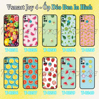 Ốp lưng Vsmart Joy 4 - Ốp dẻo đen in hình Trái cây Cute