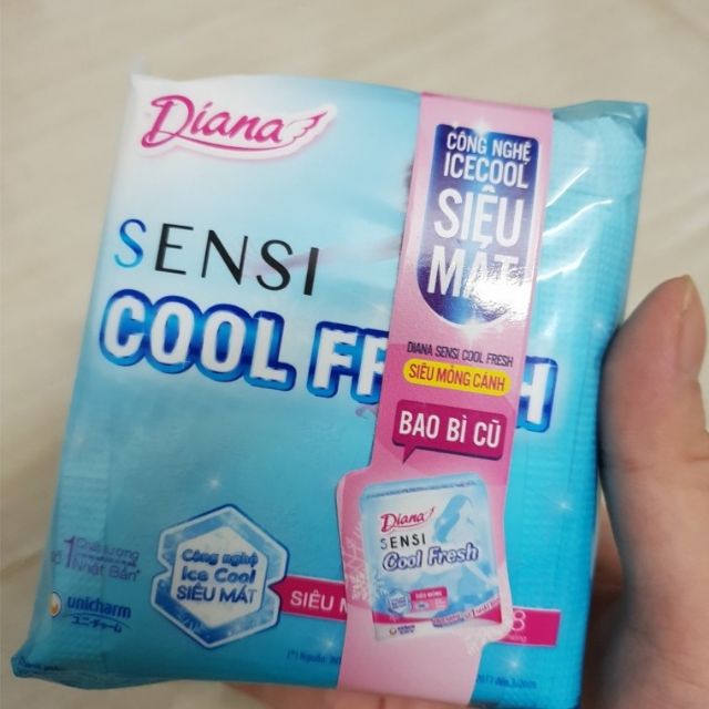 Băng vệ sinh diana cool fresh mỏng cánh (23 cm 8 miếng)