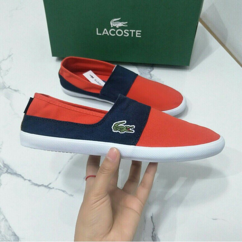 Giày lười vải  Lacoste nam nữ phối màu siêu xinh đi siêu bền